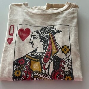 Daydreamer Cream Queen of Hearts Long Sleeve Tee 100% cotton from Free People